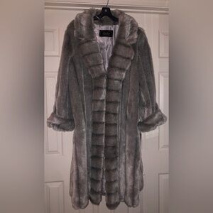 Gorgeous Grey Faux Full Length Fur! Brand New by Terry Lewis.Stay warm in style